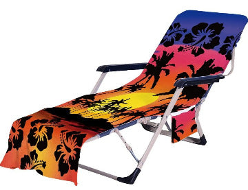 Colorful Beach Chair Cover With Side Pocket