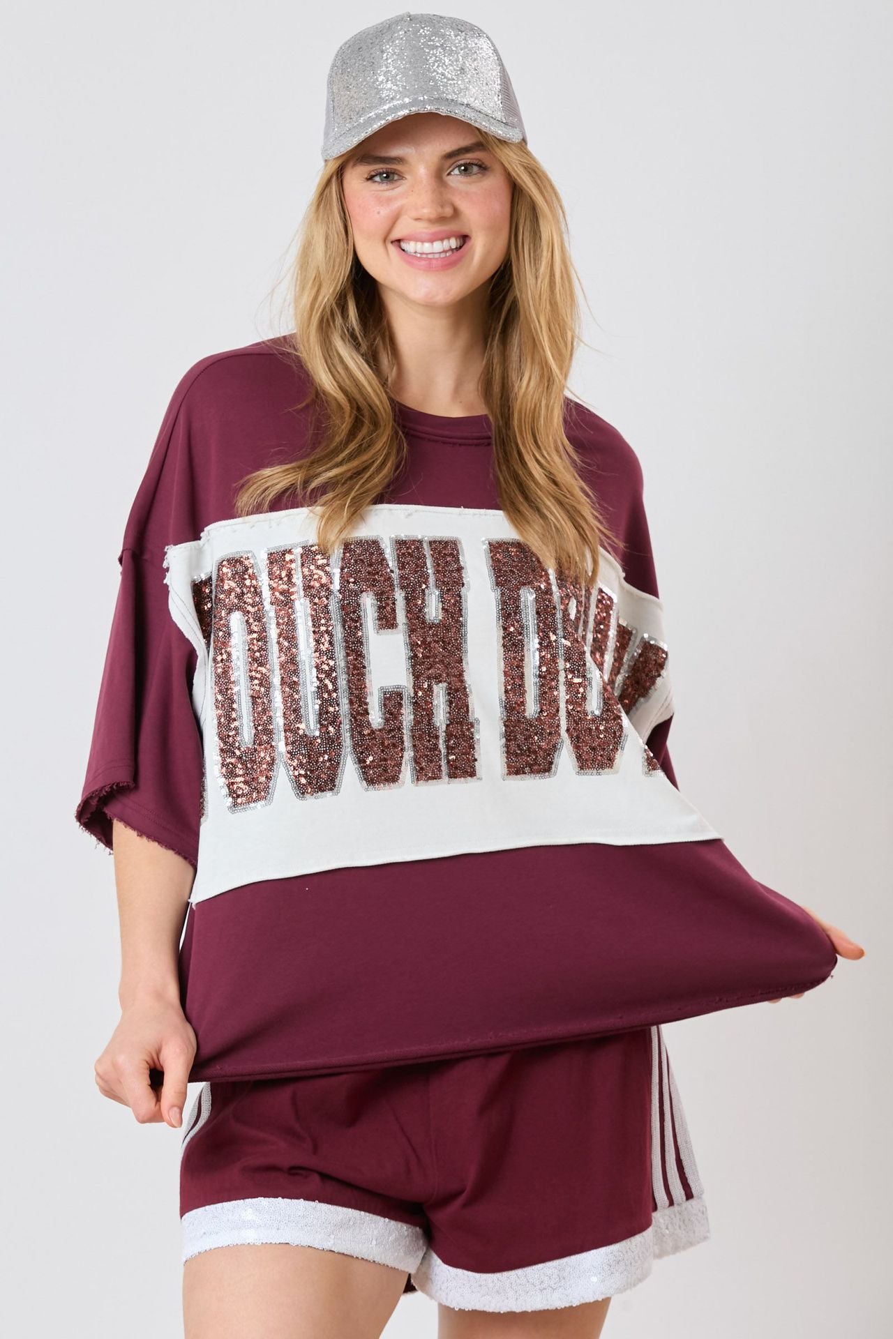 TOUCHDOWN Sequin Loose Fit Top