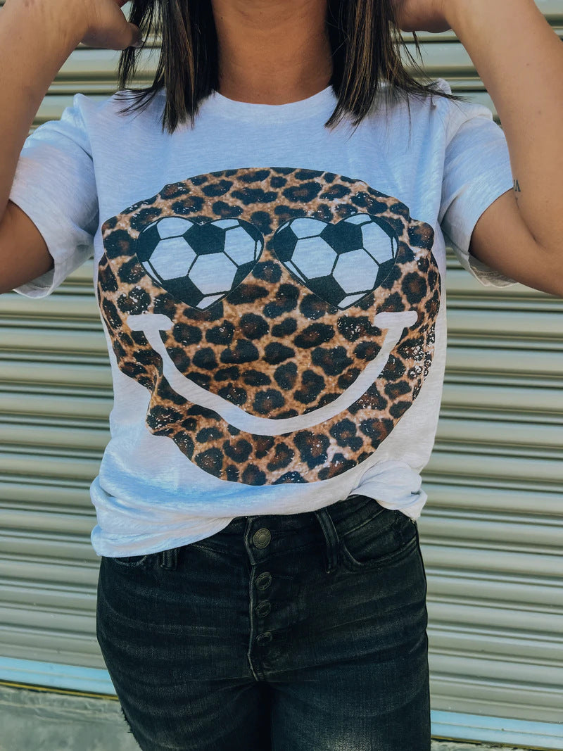 Leopard Happy Face Pullover