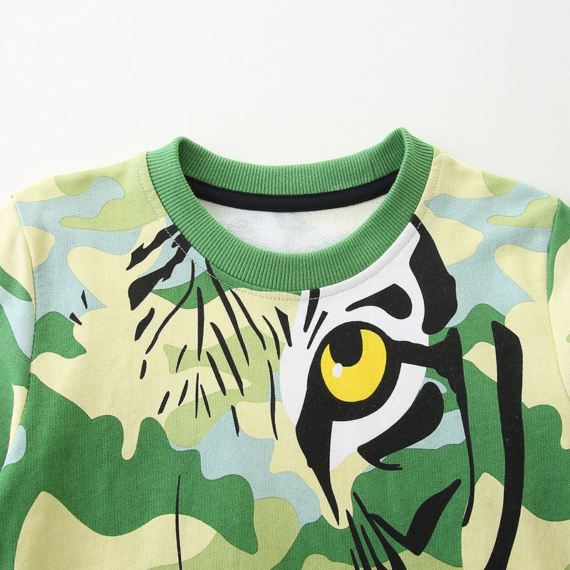 Toddler Boys Camo Tiger Sweatshirt