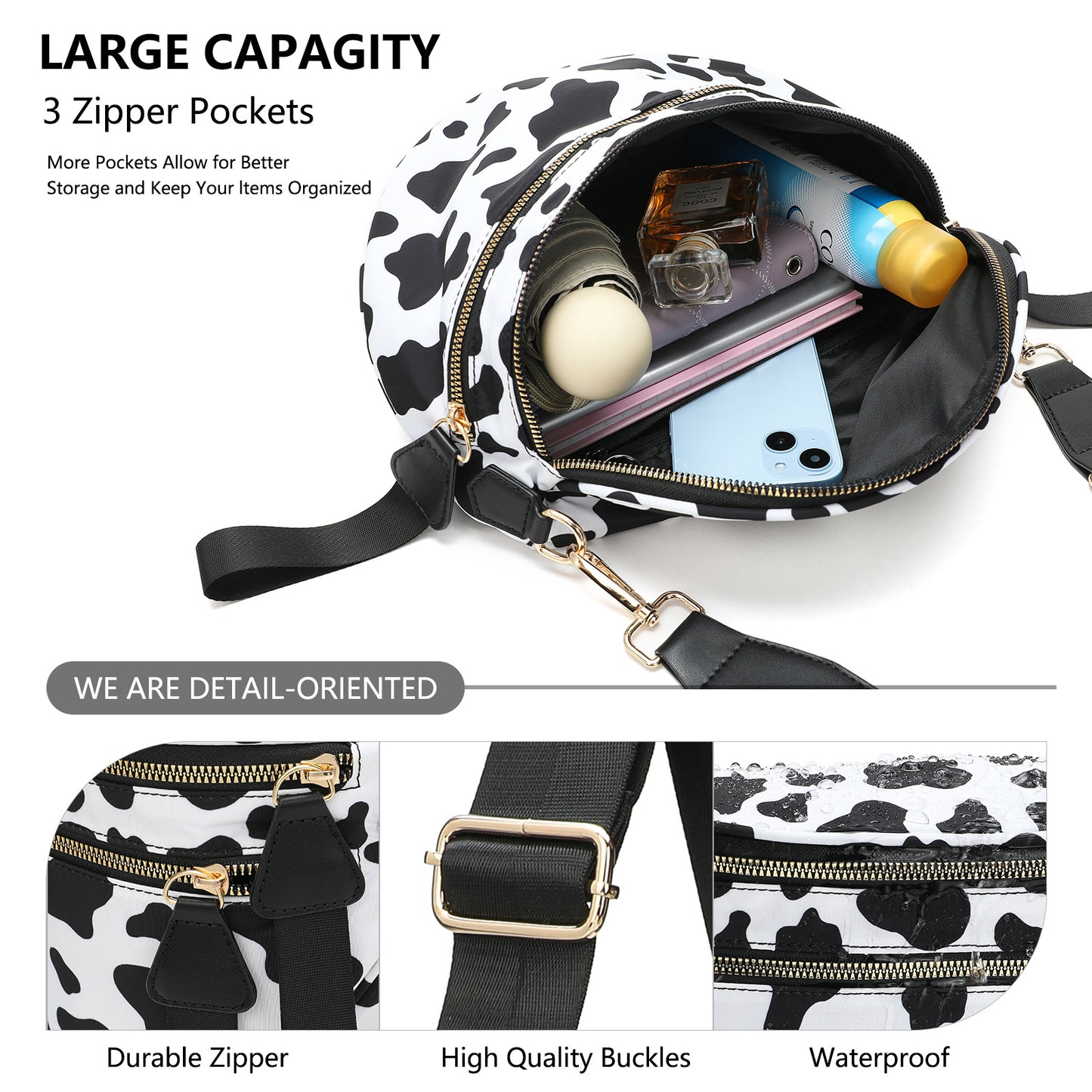 Checkered Nylon Bum Bag