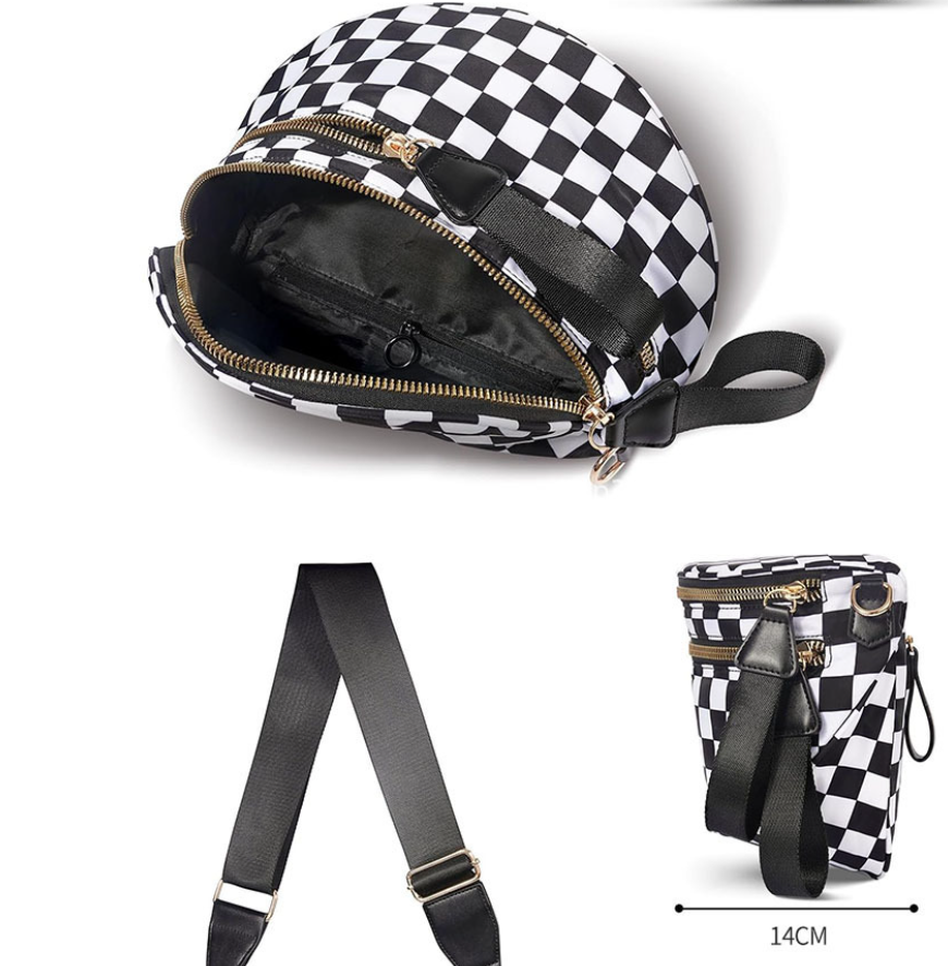 Women Checked Camo Crossbody Bag