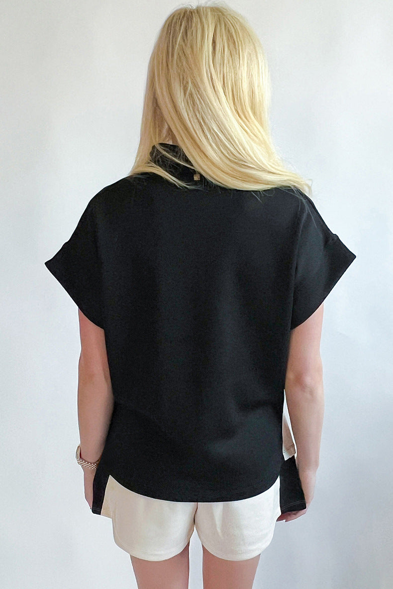 Black Sand Poppy Pullover Set