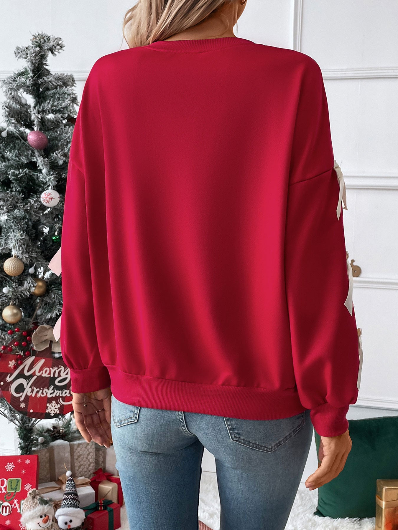 Women Christmas Bow Shirt