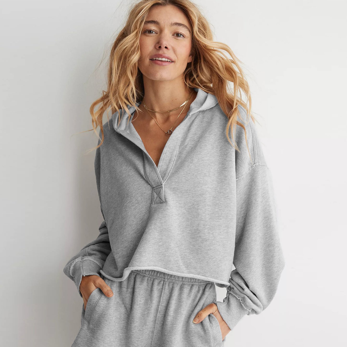 Women Autumn Solid Hoodie