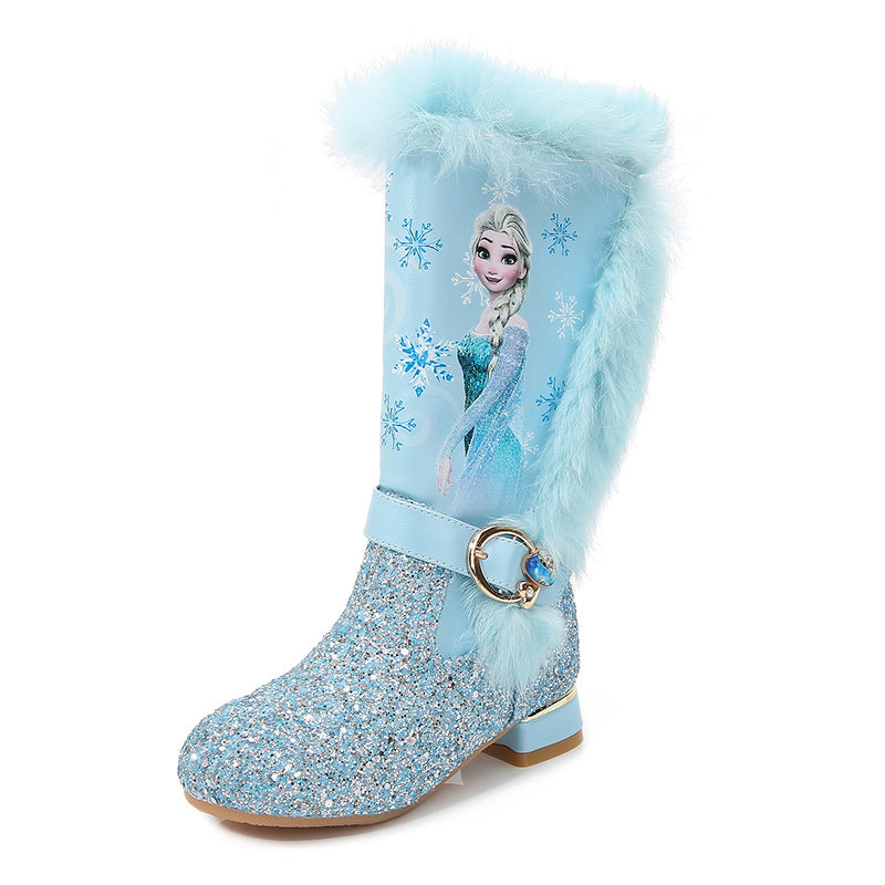 Girl Elsa Faux Fur Calf Boots