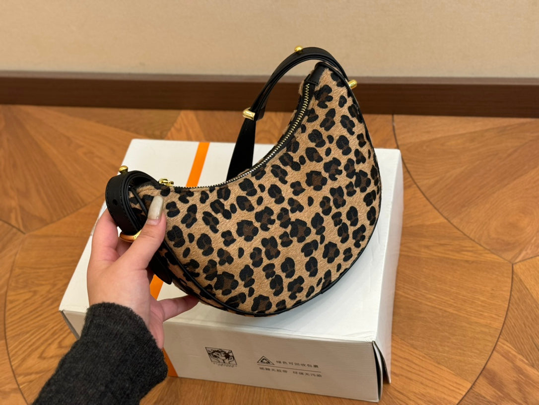 Leopard Print Hobo Mini Shoulder Bag