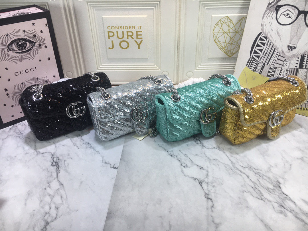 Marmont Flap glitter crossbody bag