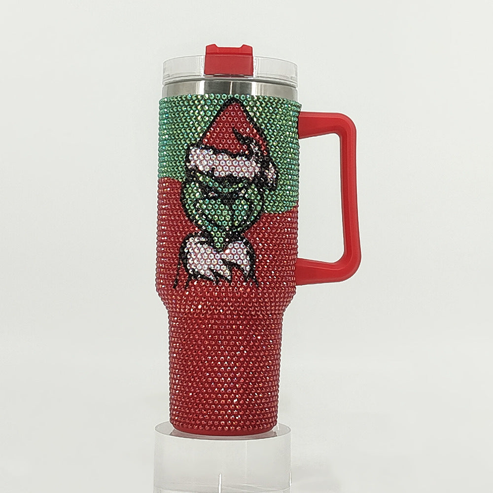 40OZ. Grinch Christmas Rhinestone Bling Tumblers
