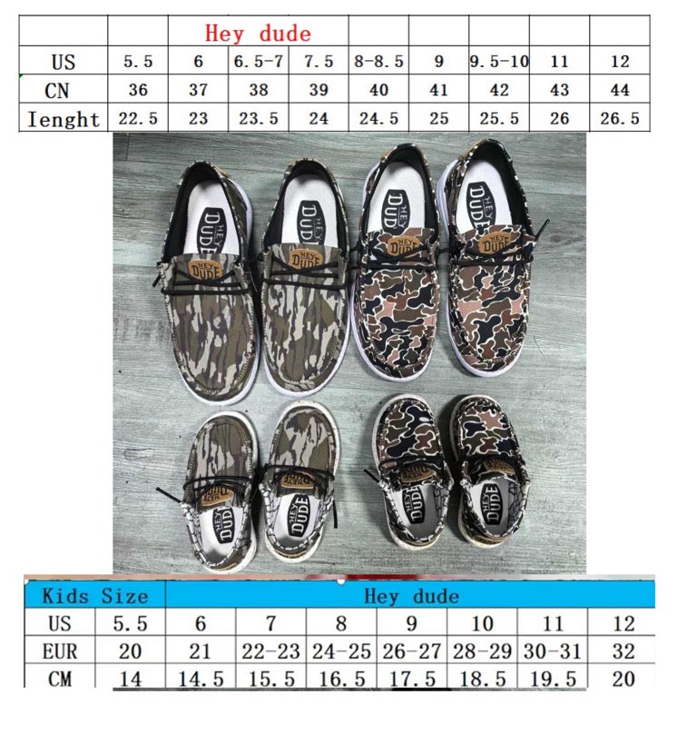 Kids Camo checkered cute dude shoes