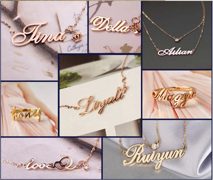 Women DIY customized name stainless nacklace