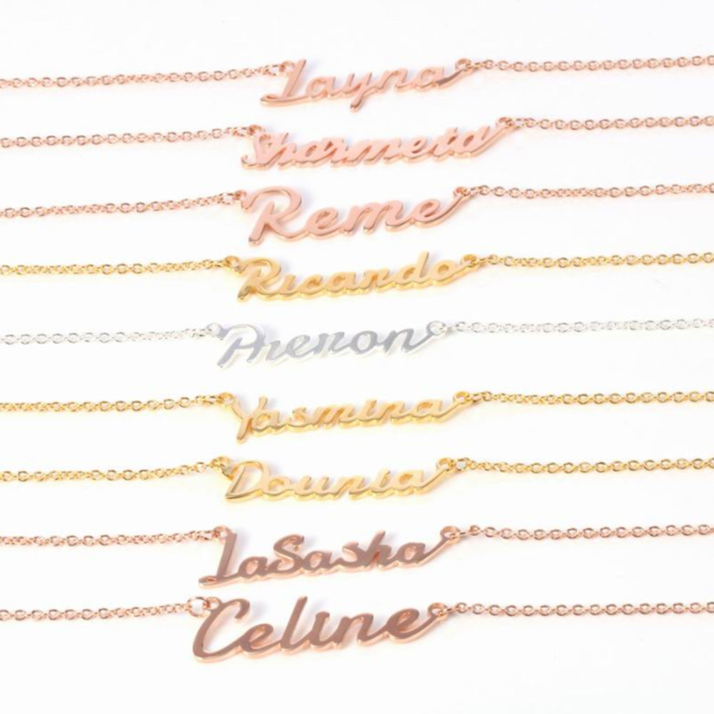 Women DIY customized name stainless nacklace