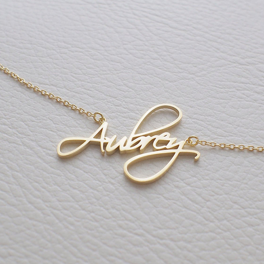 Women DIY customized name stainless nacklace