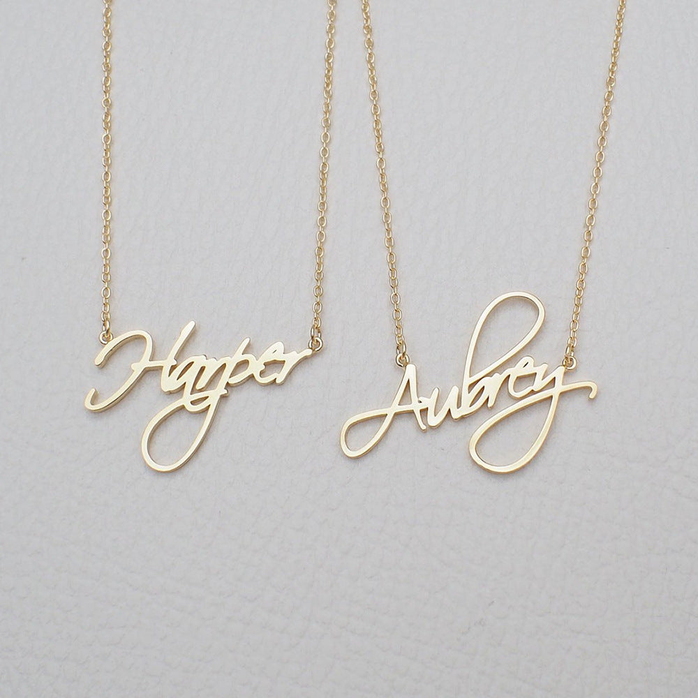 Women DIY customized name stainless nacklace