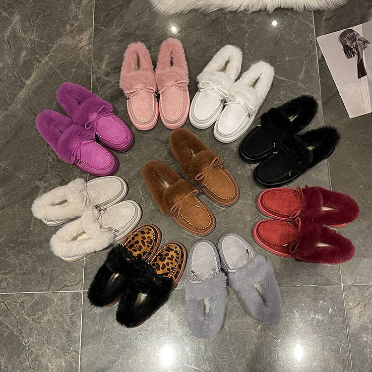 Faux Fur Moccasin Slippers