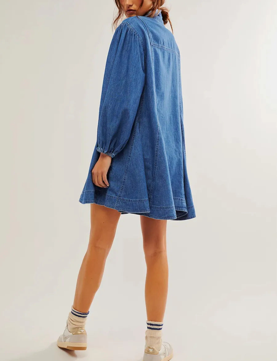 Washed Denim Mini Dress