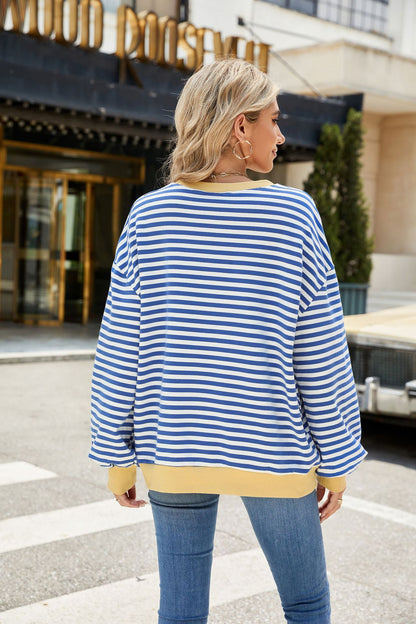 Classic Striped Oversized Crewneck