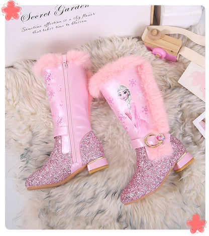 Girl Elsa Faux Fur Calf Boots