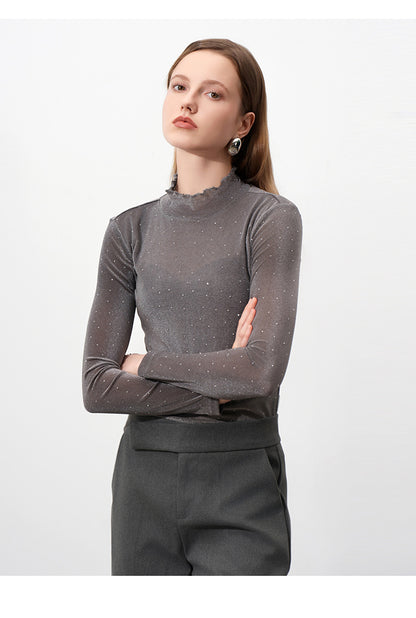 Starlight Black Mesh Cropped Top