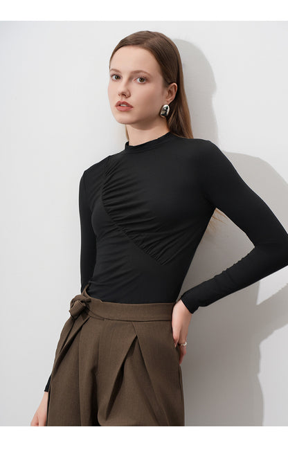 Asymmetrical Tucks Top