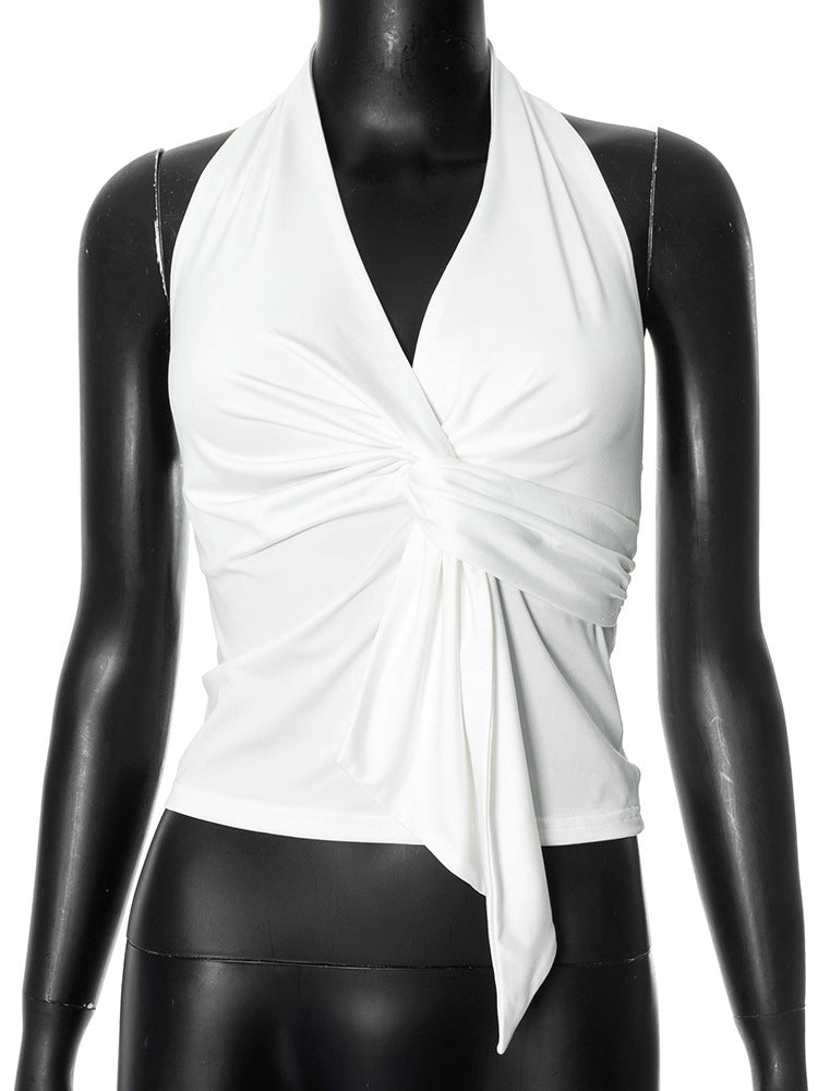 Cinched And Chic Cropped Halter Top