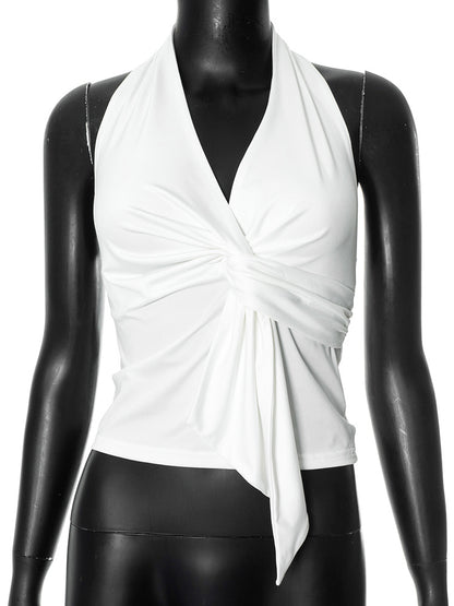 Cinched And Chic Cropped Halter Top