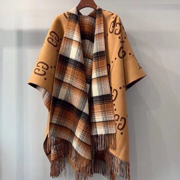 GUCCI Cashmere Shawl Wrap Cape
