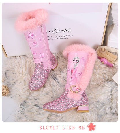 Girl Elsa Faux Fur Calf Boots
