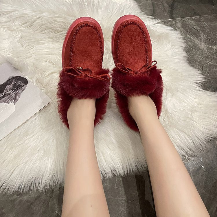 Faux Fur Moccasin Slippers