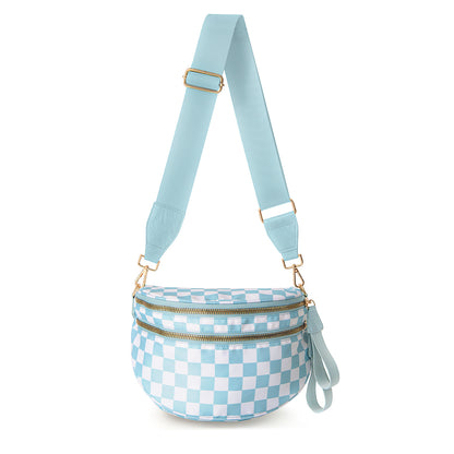 Checkered Nylon Bum Bag