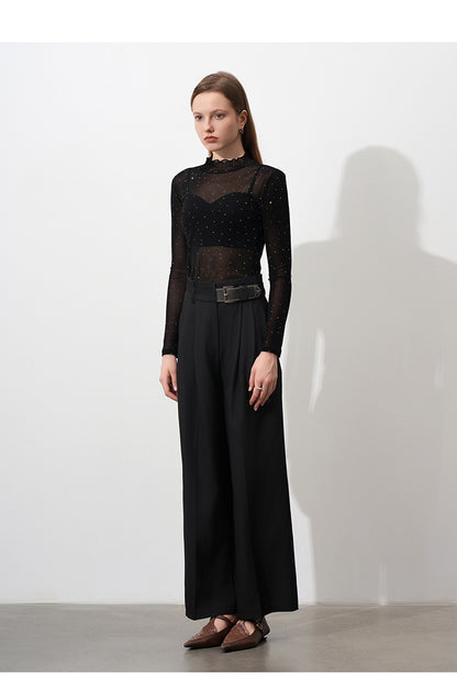 Starlight Black Mesh Cropped Top