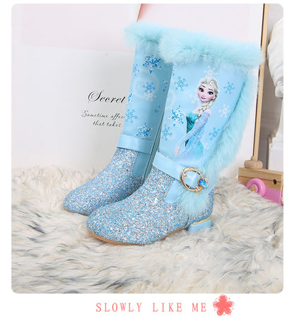 Girl Elsa Faux Fur Calf Boots