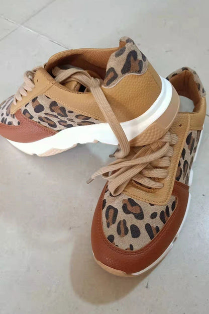 Leopard Wedge Sneakers