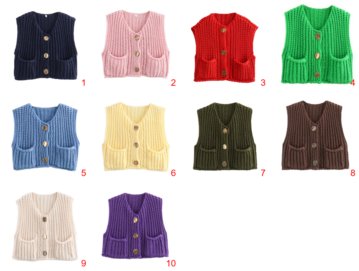 Chunky Top Down Sweater Vest