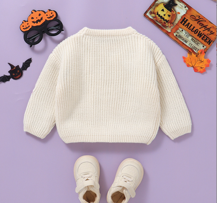Kids Halloween pumpkin sweater