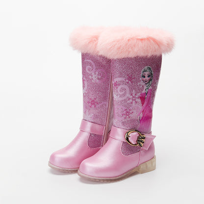 Girl Elsa Faux Fur Calf Boots