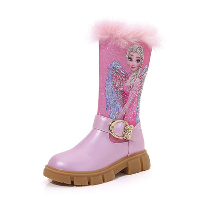 Girl Elsa Faux Fur Calf Boots