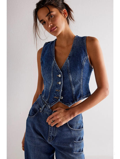 Tailored Denim Vest