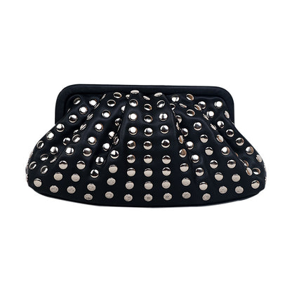 Studded Pleated Clutch Bag