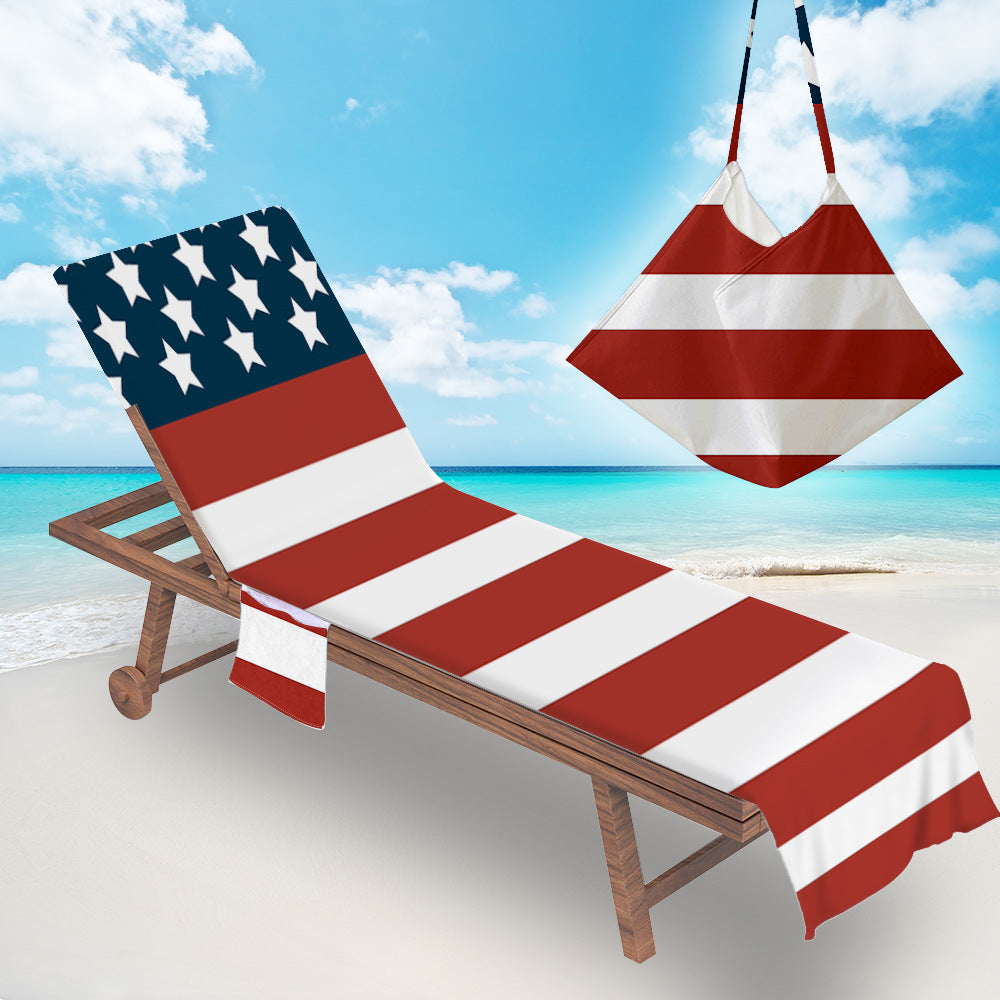 Colorful Beach Chair Cover With Side Pocket
