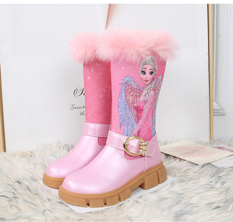 Girl Elsa Faux Fur Calf Boots