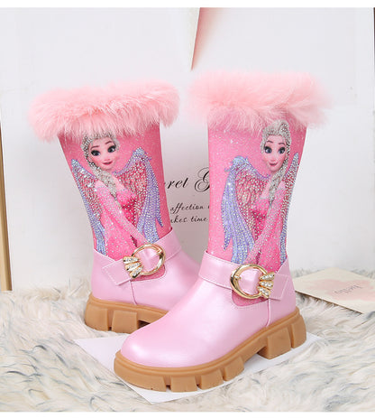 Girl Elsa Faux Fur Calf Boots