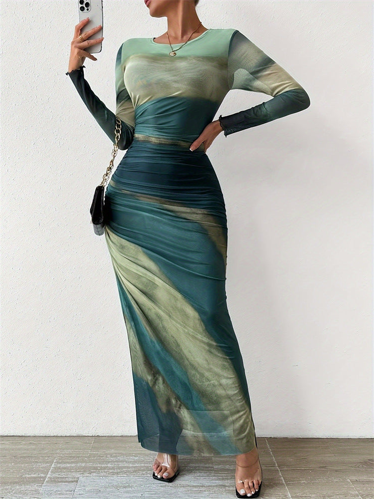 Women's Tie-Dye Pleated Dress