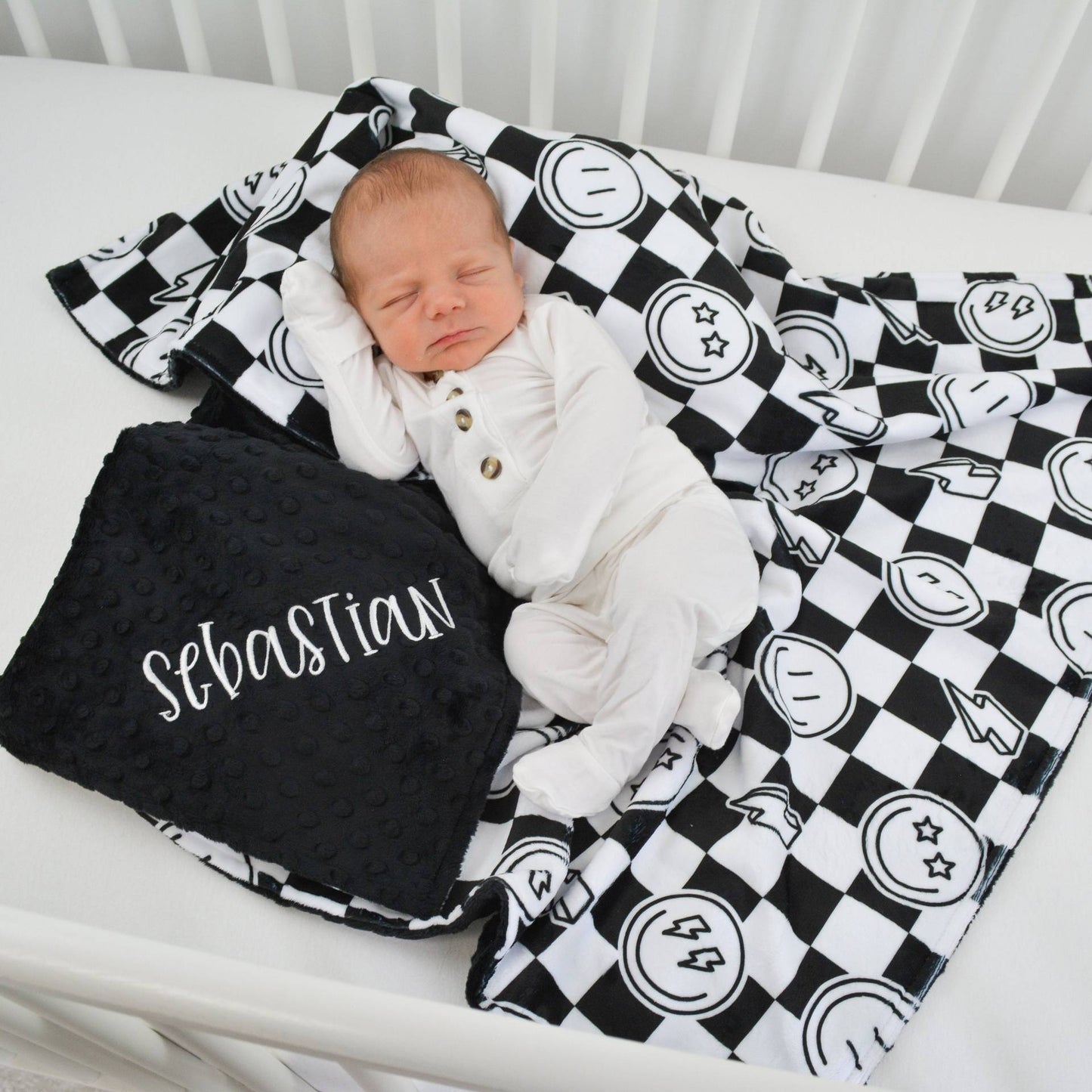 Personalized Baby Checkered Blanket