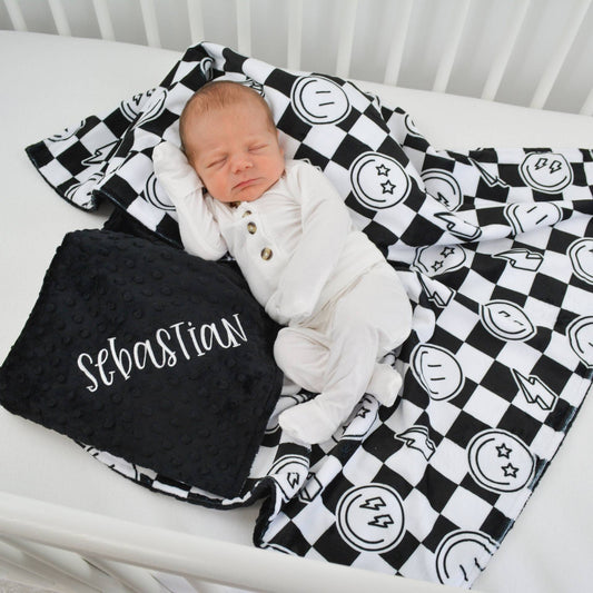 Personalized Baby Checkered Blanket