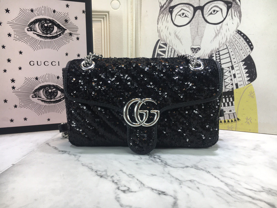 Marmont Flap glitter crossbody bag