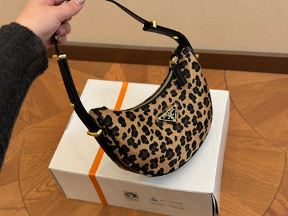 Leopard Print Hobo Mini Shoulder Bag