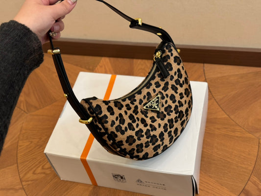 Leopard Print Hobo Mini Shoulder Bag