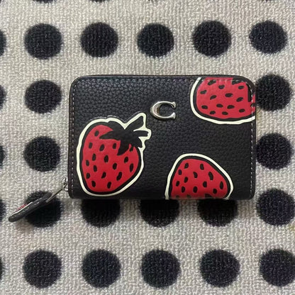 Billfold Wallet With Strawberry Print