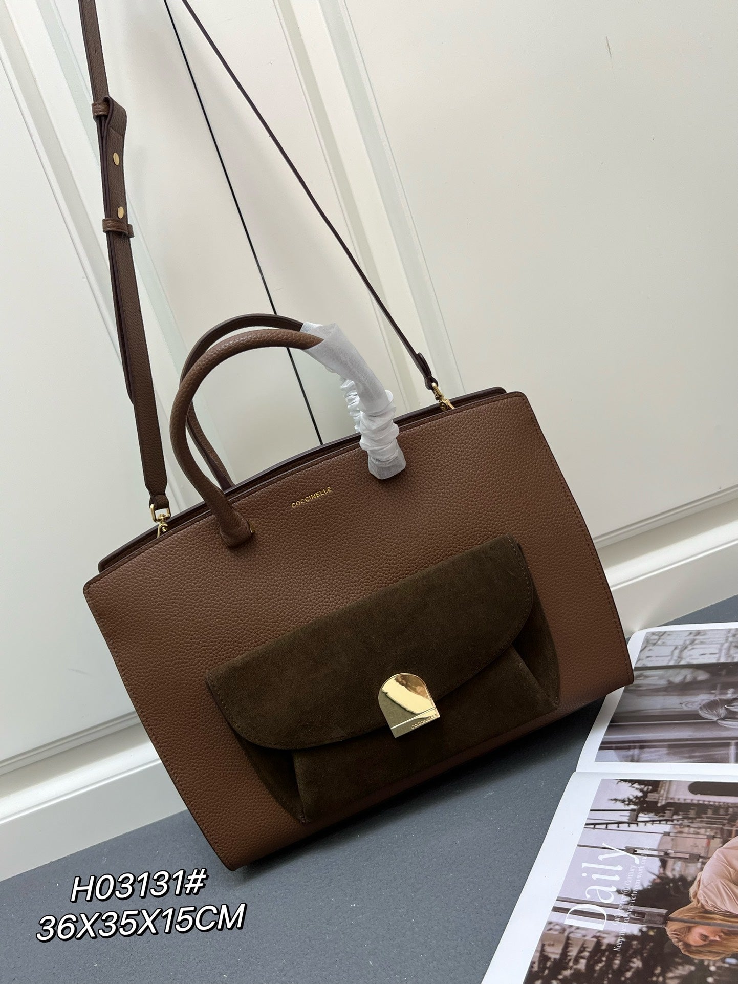 Blossom Hammered Leather Handbag and Shoulder Strap